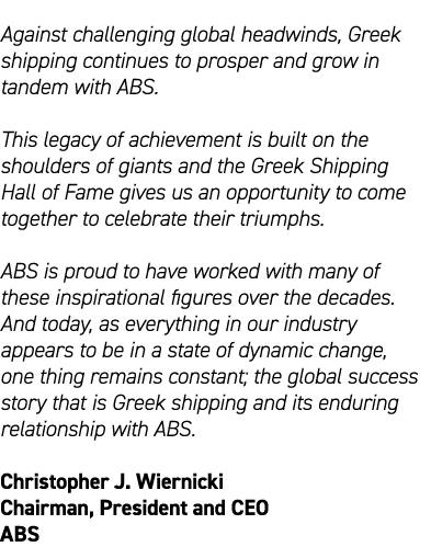 Against challenging global headwinds, Greek shipping continues to prosper and grow in tandem with ABS. This legacy o...