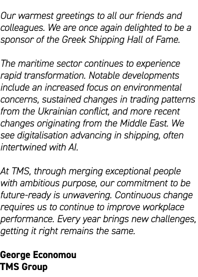 Our warmest greetings to all our friends and colleagues. We are once again delighted to be a sponsor of the Greek Shi...