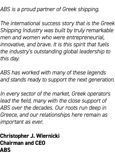 ABS is a proud partner of Greek shipping. The international success story that is the Greek Shipping Industry was bui...