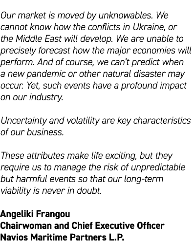 Our market is moved by unknowables. We cannot know how the conflicts in Ukraine, or the Middle East will develop. We ...